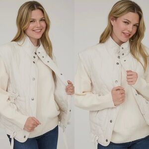 Elegant Women's White Quilted Vest